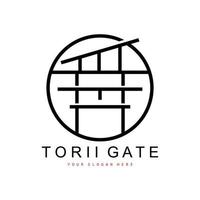 Torii Gate Logo, Japanese Building Design, China Icon Vector, Illustration Template icon vector