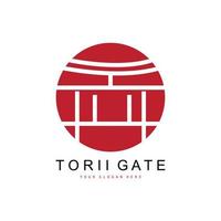 Torii Gate Logo, Japanese Building Design, China Icon Vector, Illustration Template icon vector