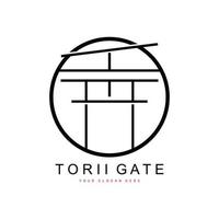 logotipo de puerta torii, diseño de edificio japonés, vector de icono de china, icono de plantilla de ilustración