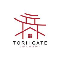 Torii Gate Logo, Japanese Building Design, China Icon Vector, Illustration Template icon vector