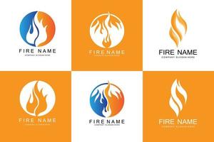 Burning Flame Logo Design, Product Brand Icon Illustration vector