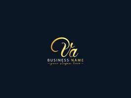 Unique Va Logo Letter, Calligraphy Va Letter Logo Icon For Business vector