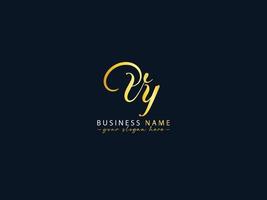 Unique Vy Logo Letter, Calligraphy Vy Letter Logo Icon For Business vector