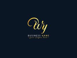 icono de logotipo de lujo wy, vector de letra del logotipo de la firma de caligrafía wy