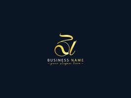 Stylish Zl Calligraphy Logo, Creative Zl Logo Letter Vector Image Design