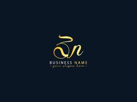 Stylish Zn Calligraphy Logo, Creative Zn Logo Letter Vector Image Design