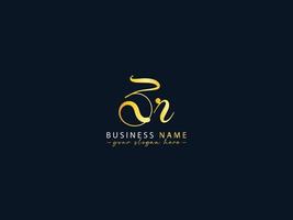 Stylish Zr Calligraphy Logo, Creative Zr Logo Letter Vector Image Design