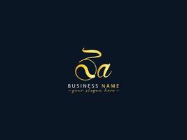 Stylish Za Calligraphy Logo, Creative Za Logo Letter Vector Image Design