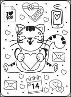 Valentine's Day Coloring Pages for Kids vector