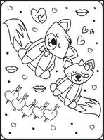 Valentine's Day Coloring Pages for Kids vector