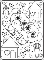 Valentine's Day Coloring Pages for Kids vector