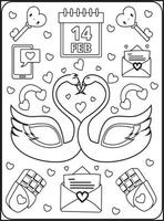 Valentine's Day Coloring Pages for Kids vector