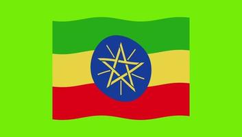 Etiopia bandiera agitando su verde schermo sfondo video