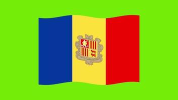 bandeira de andorra acenando no fundo de tela verde video