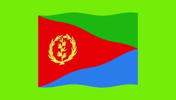 eritrea flagga vinka på grön skärm bakgrund video