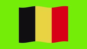 belgiumflag waving on green screen background video