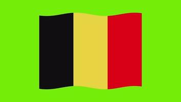 belgische vlag golvend Aan groen scherm achtergrond video