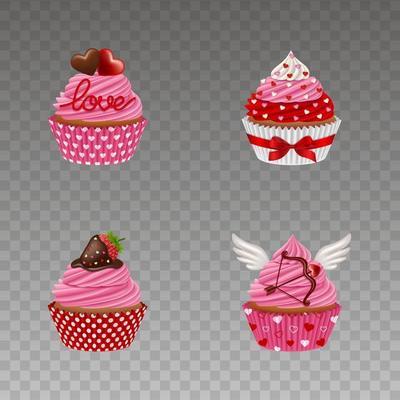 Food labels or stickers set cupcakes Royalty Free Vector