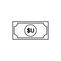 símbolo de moneda de uruguay, icono de peso uruguayo, signo de uyu. ilustración vectorial vector