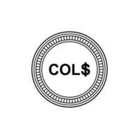 Colombia Currency Symbol, Colombian Peso Icon, COP Sign. Vector Illustration