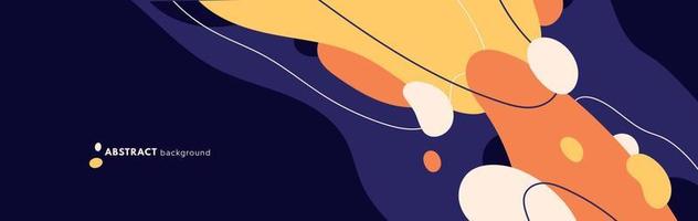 banner con manchas dinámicas fluidas, línea orgánica y patrón de fideos derretidos. ilustración vectorial plana vector