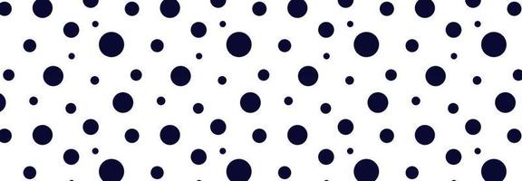 Black and white seamless polka dot pattern vector. Random spots hand-drawn. vector