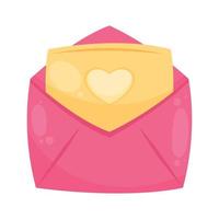 romantic letter with heart vector