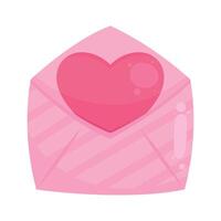 pink envelope with heart vector