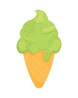 green ice cream sweet vector