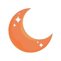 orange crescent moon vector