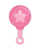 baby pink pacifier bell vector