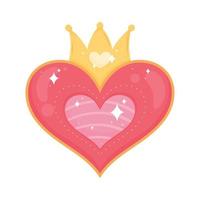 hearts love with crown vector