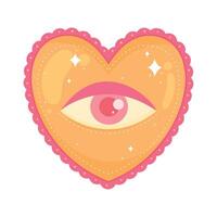 eye in heart love vector