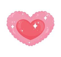 hearts love with lace vector