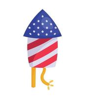 usa flag in firework rocket vector