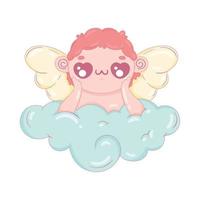 cupid angel in cloud vector