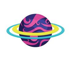 saturn planet psychedelic style vector