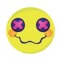 emoticon face psychedelic style vector