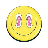 happy emoticon psychedelic style vector