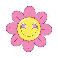 flower emoticon psychedelic style vector