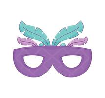 purple mardi gras mask vector