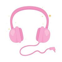 dispositivo de audio de auriculares rosa vector