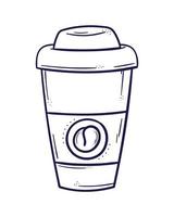 coffee in take away pot vector