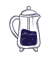 coffee drink in teapot vector