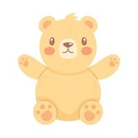 little yellow bear teddy vector