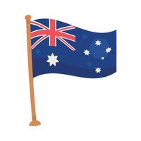 bandera australiana en el poste vector