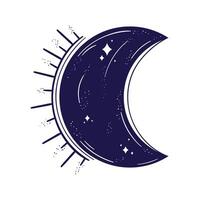 Luna creciente esotérica vector