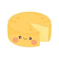 fresh cheese kawaii vector