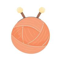 knitting yarn with needles vector