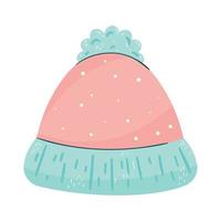 sombrero ropa de invierno accesorio vector